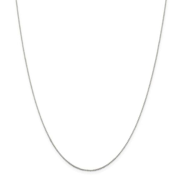 1mm Sterling Silver, Hollow Beaded Chain Necklace, 18 Inch - Picture 1 of 8